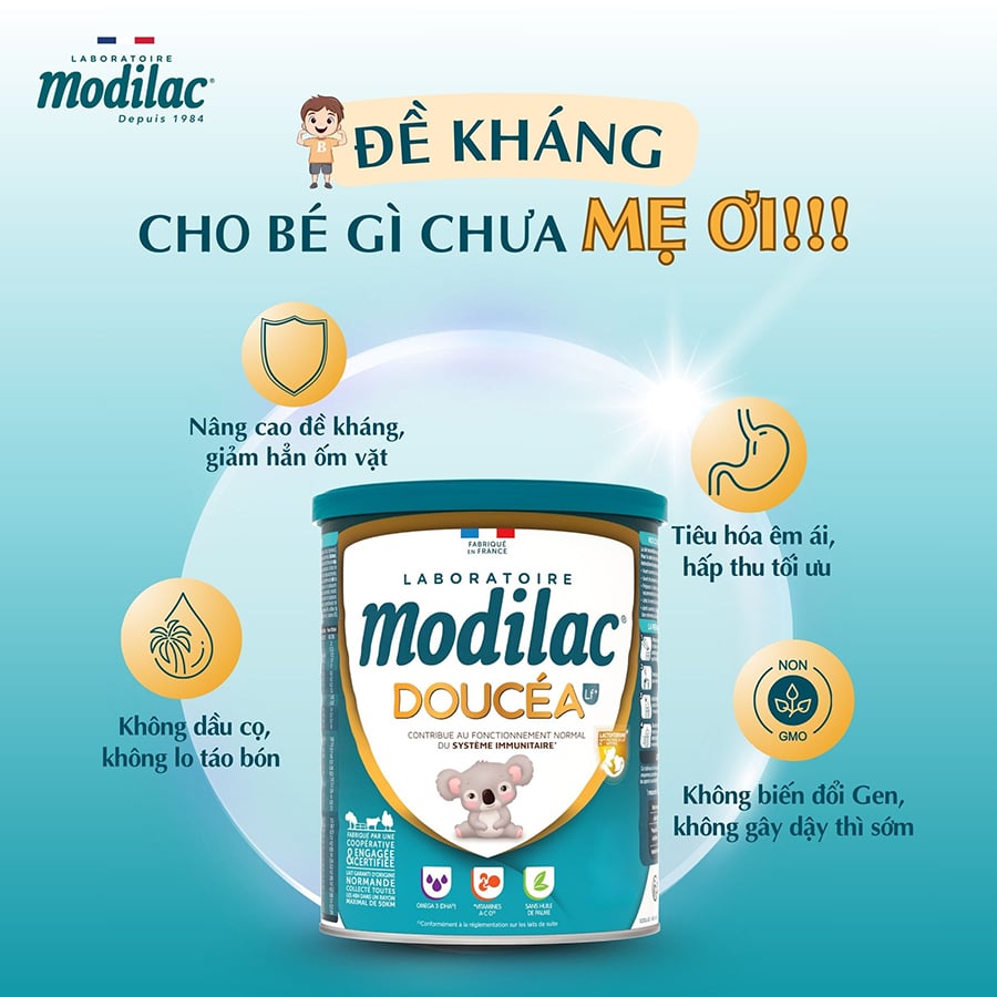 Sữa Modilac DouceA Pháp Phát Triển Toàn Diện - Sữa Bột Công Thức 800g