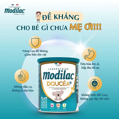 Sữa Modilac DouceA Pháp Phát Triển Toàn Diện - Sữa Bột Công Thức 800g