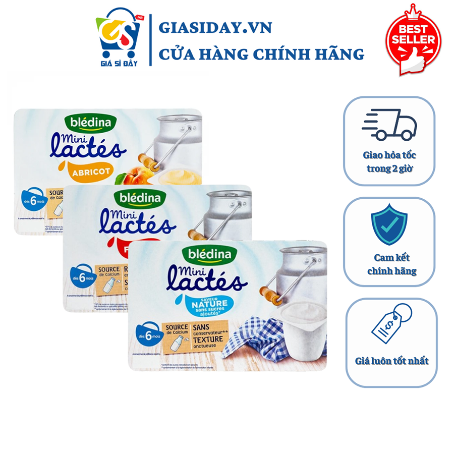 Sữa Chua Nguội Bledina Pháp Ăn Dặm Cho Bé 6M+ Đủ Vị - Lốc 6 Hộp x 55g