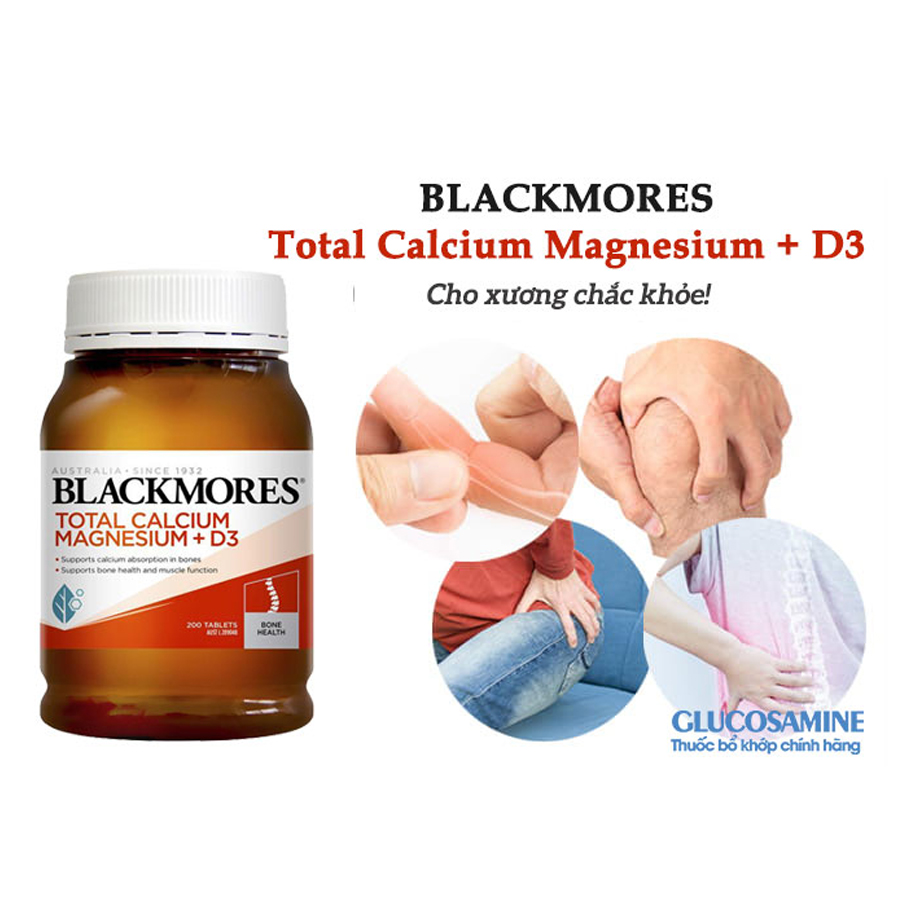Viên Uống Blackmores Total Calcium & Magnesium + D3 Úc 200 Viên