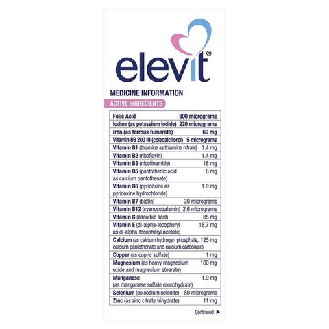 Vitamin Úc Tổng Hợp Cho Me Bầu ELEVIT 100 Viên