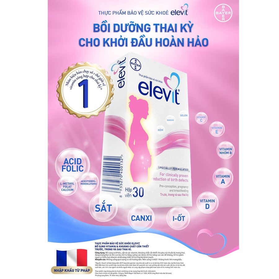 Vitamin Úc Tổng Hợp Cho Me Bầu ELEVIT 100 Viên