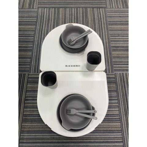 [ QT BLM 10 ] Bàn gấp gọn picnic kèm set bát đĩa