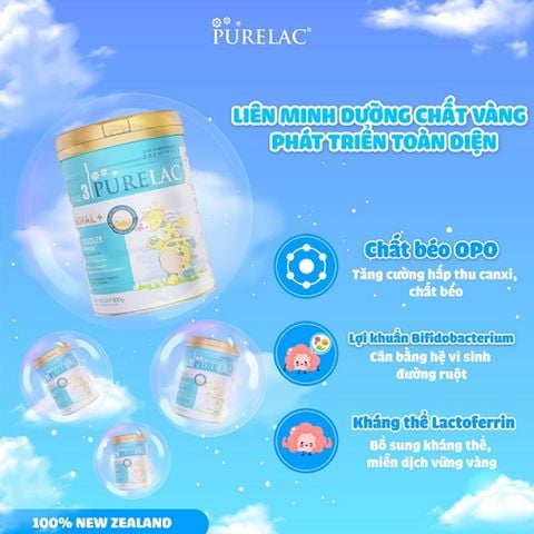 Sữa Purelac New Zealand Phát Triển Toàn Diện - Sữa Bột Công Thức 800g