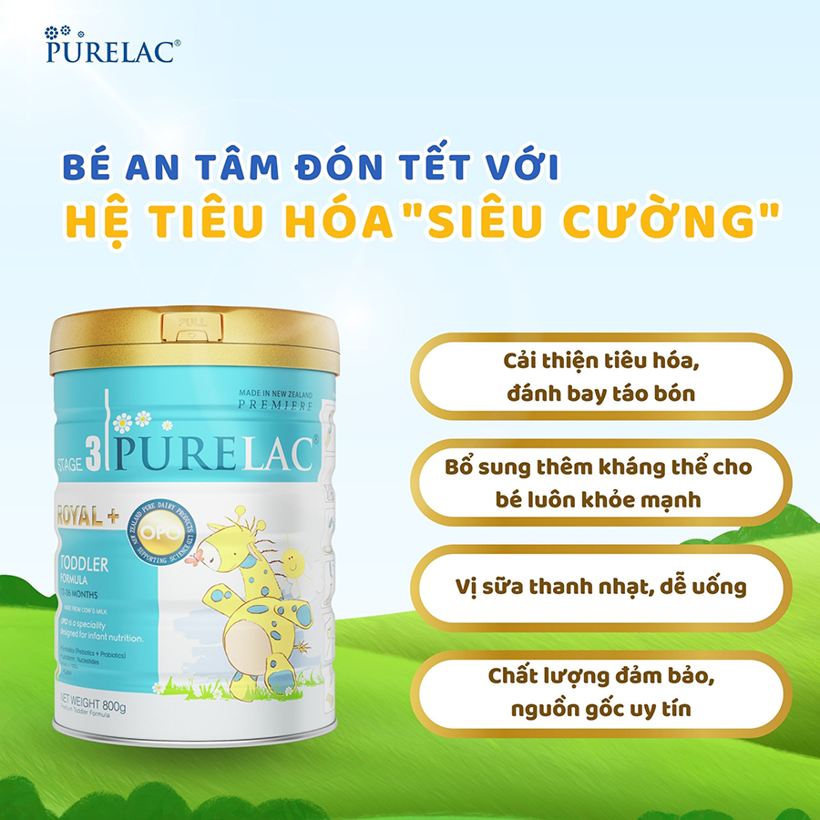 Sữa Purelac New Zealand Phát Triển Toàn Diện - Sữa Bột Công Thức 800g