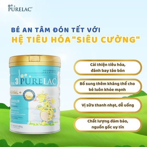 Sữa Purelac New Zealand Phát Triển Toàn Diện - Sữa Bột Công Thức 800g
