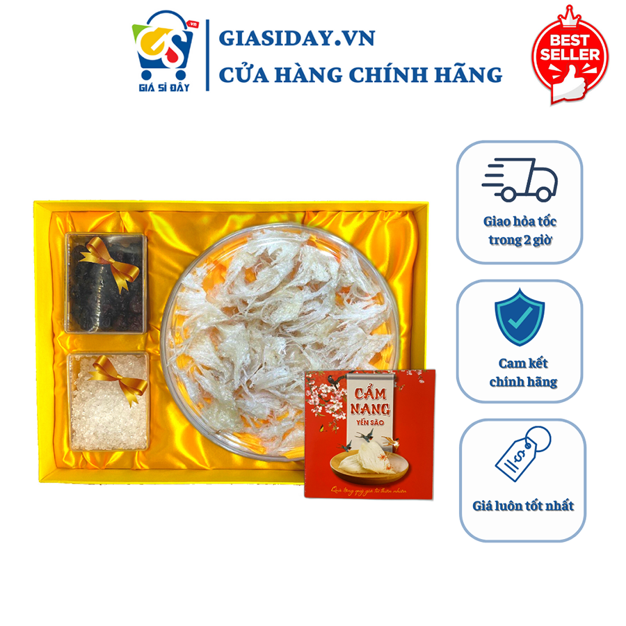 Yến Sào Chân Tua Đã Làm Sạch Tặng Kèm Đồ Chưng, Tổ Yến Tinh Chế Nguyên Chất - Yến Sào Nha Trang - Thực Phẩm Cao Cấp