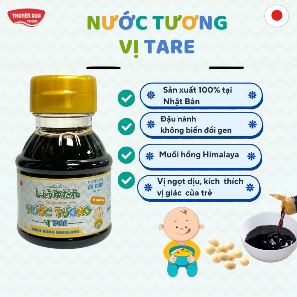 Dầu Ăn, Mắm Nhĩ, Nước Tương Ăn Dặm Thuyền Xưa Nguyên Liệu Thuần Tự Nhiên Cho Bé 1Y+ 65ml