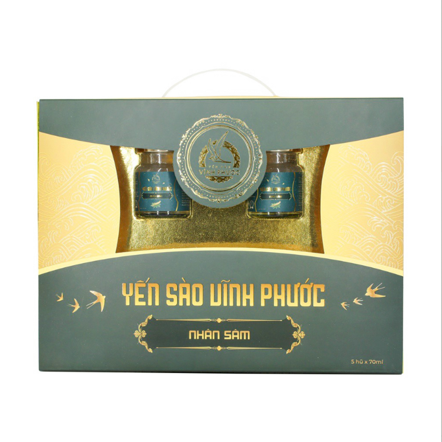 Yến Sào Chưng Nhân Sâm Vĩnh Phước 20% Yến Tươi - Hũ / Set 5 Hũ 70ml Cho Trẻ 5Y+ Và Người Lớn