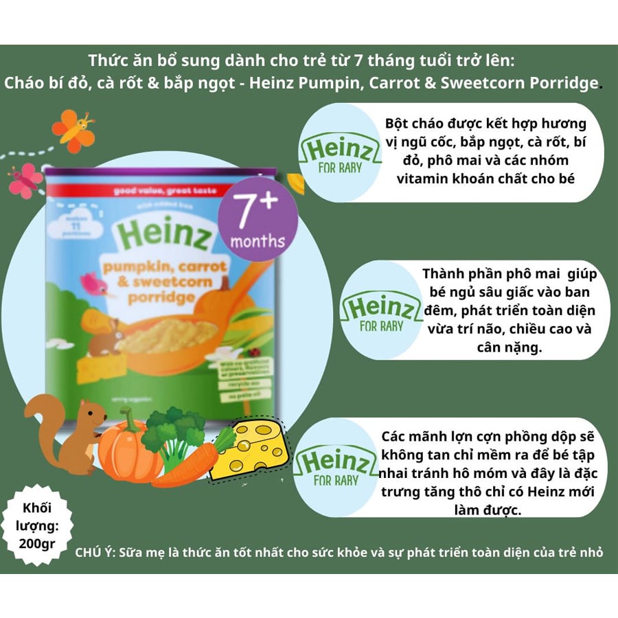 Bột Cháo Ăn Dặm Hữu Cơ Heinz UK 200g