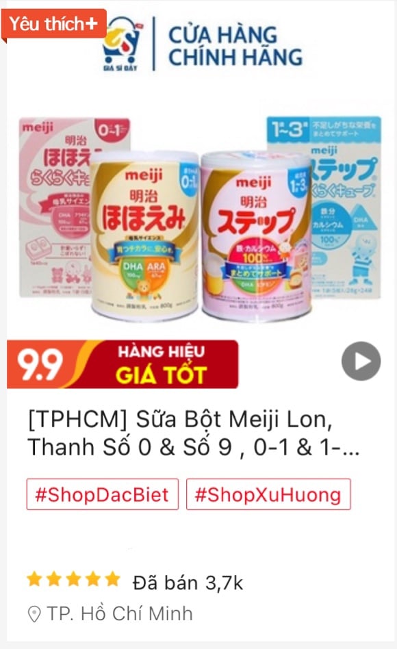 Sữa Meiji NỘI ĐỊA Nhật Lon, Thanh Số 0 (0-1) & Số 9 (1-3) - Sữa Bột Công Thức Hộp 800g