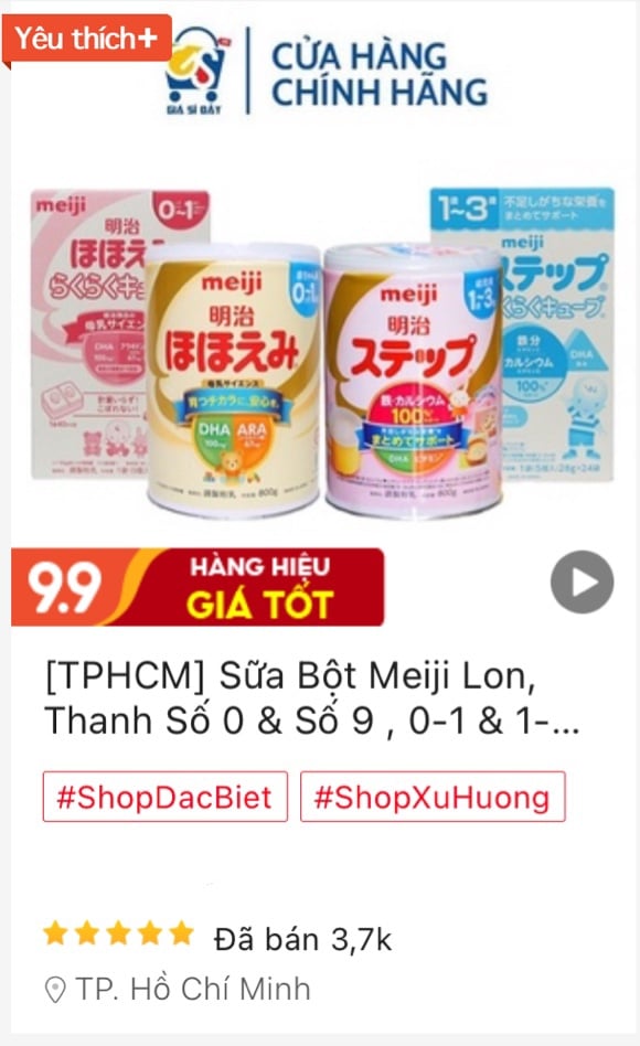 Sữa Công Thức Meiji Lon, Thanh Số 0 (0-1) & Số 9 (1-3) Nội Địa Nhật Hộp 800g