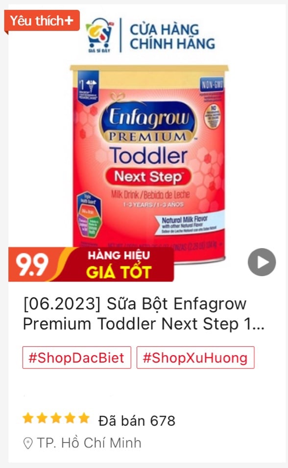 Sữa Công Thức Enfagrow Premium Toddler Next Step Nội Địa USA 1.04kg (Dành cho bé 1-3 tuổi)