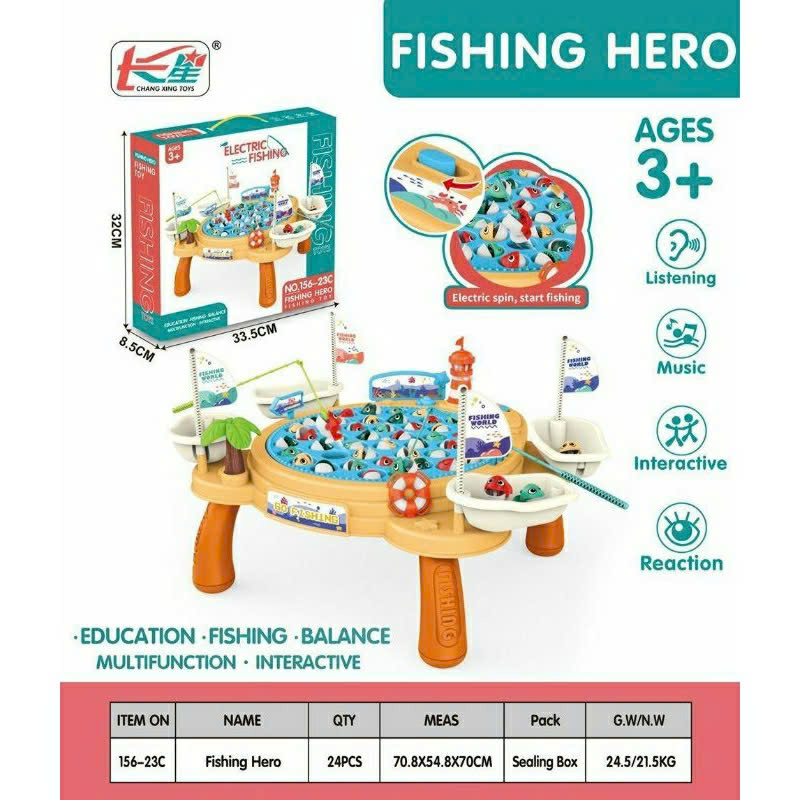 [ QT Kabr 6 ] Bộ đồ chơi bàn câu cá nam châm có đèn, nhạc