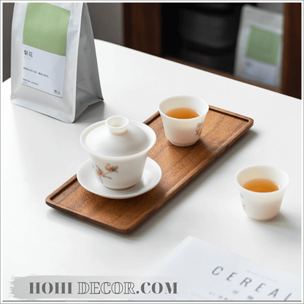 Khay/ Dĩa Gỗ Chữ Nhật Chụp Ảnh Đồ Ăn