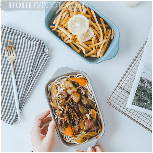 Khay Sứ Nướng Bánh Chụp Ảnh Food - Màu Pastel