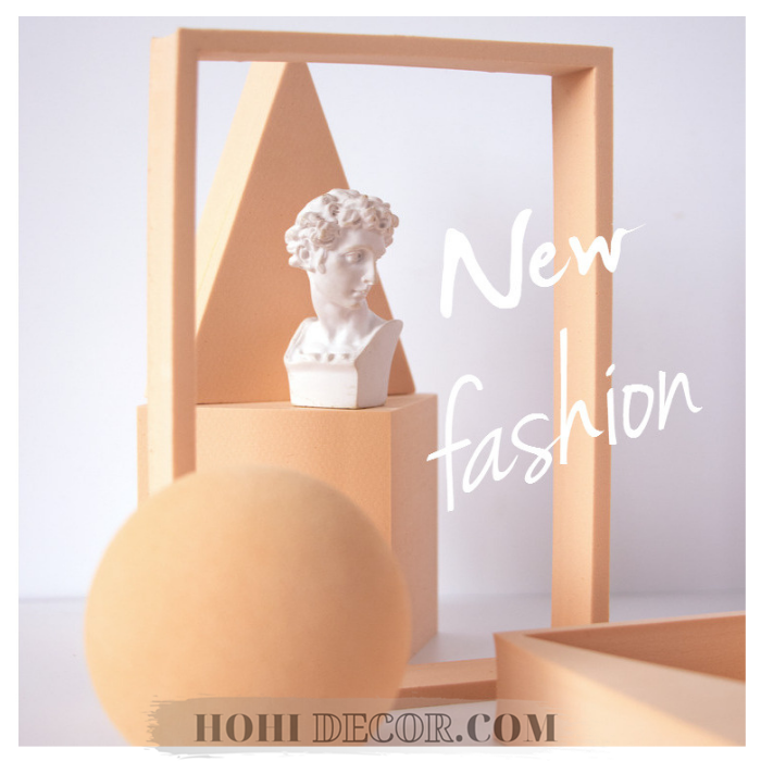 Khối Hình Học Chụp Sản Phẩm - Trắng/ Cam Pastel