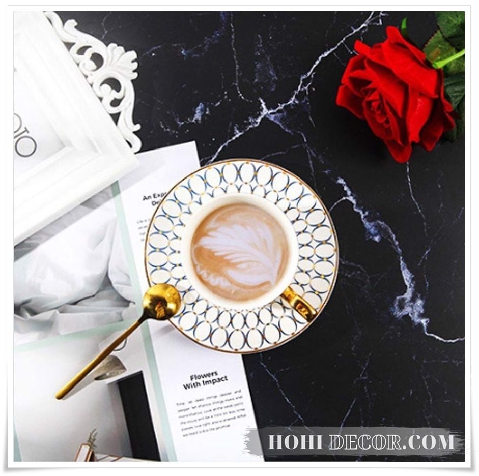 Phông Nền 2 Mặt Xi Măng/ Đá Mable Đen - 55x87cm (BG-02-01)