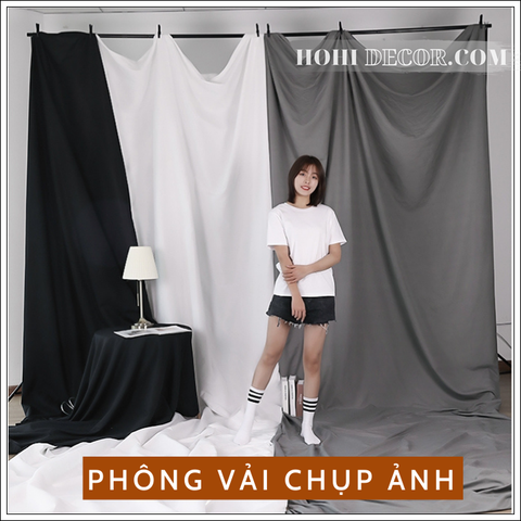 Phông Nền Vải Trơn - Màu Đen/ Trắng/ Xám (BG-07)