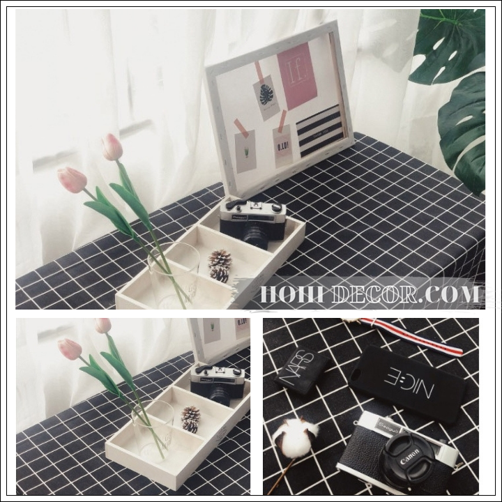 Phông Vải Caro -  Đen, Trắng, Xám - 75x100cm/ 100x150cm (BG-08)