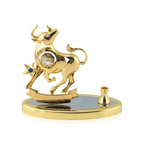 Đế cắm viết Cung hoàng đạo Taurus mỹ nghệ đồng gắn đá swarovki
