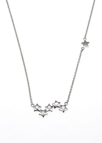 Dây chuyền p tự động  vàng trắng 18k, kc tròn 5v2.2, tl vàng: 0.69 chỉ , tl đá: 0.01 chỉ