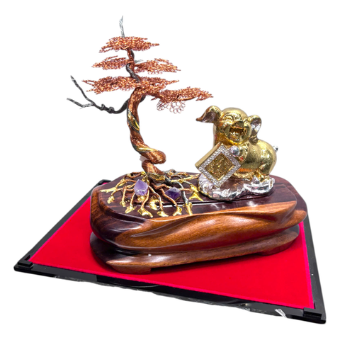 Tiểu cảnh quý linh Hợi thạch anh bonsai