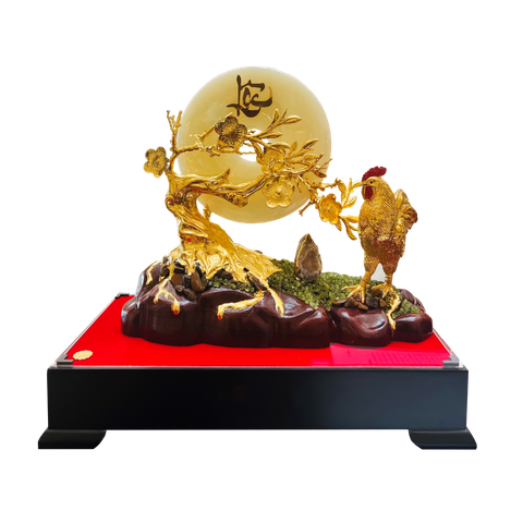 Tiểu cảnh quý linh Dậu đồng điếu cây mai thếp vàng