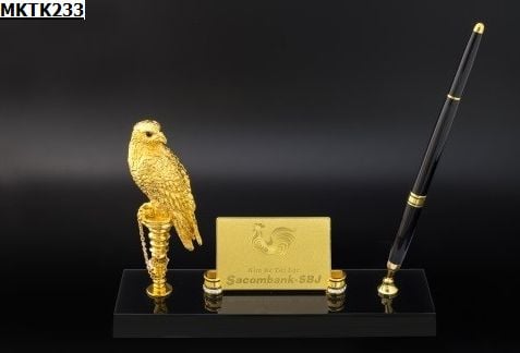 Đế cắm viết tượng Chim Ưng mạ vàng