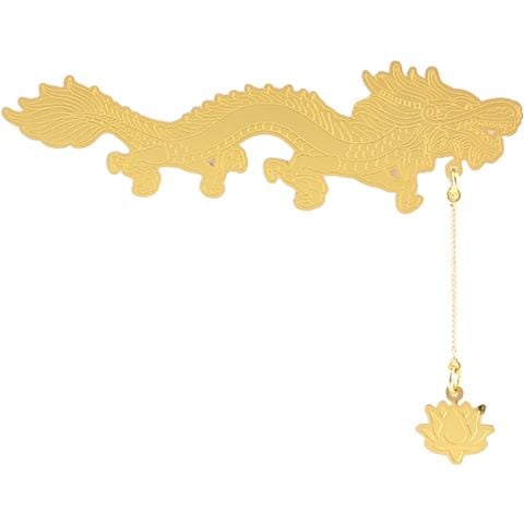 Kẹp sách Con rồng 12x3.5cm đồng mạ vàng
