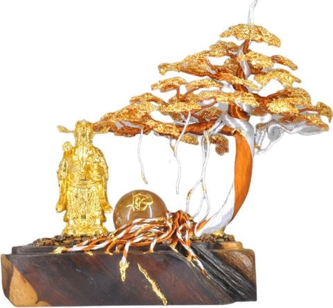 Tiểu cảnh Thần Tài bonsai đá phong thủy