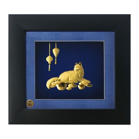 Tranh mèo 12 Con Giáp (mèo nằm)