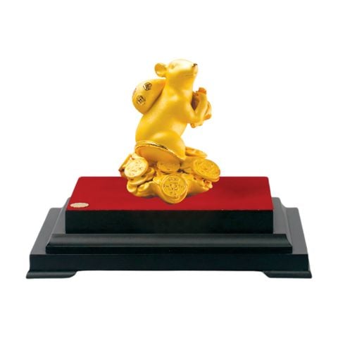 Biểu trưng tượng Quý Linh Tý đồng tiền mạ vàng size L đồng tiền