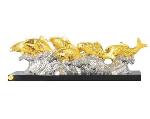 Bộ tượng Kim ngư mạ vàng