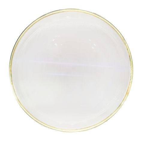 Dĩa thủy tinh vẽ viền vàng - 27cm
