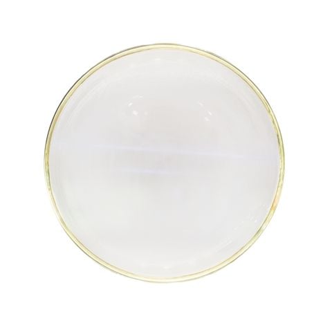 Dĩa thủy tinh vẽ viền vàng loại nhỏ - 14cm