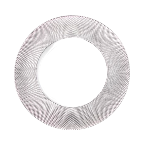 Dĩa thủy tinh GP - 0027 viền màu bạc -33cm