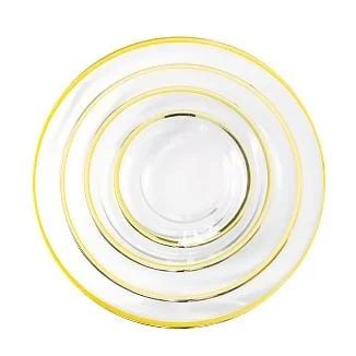 Bộ thủy tinh (4 món) viền vàng ánh kim - 32-27-20-15cm