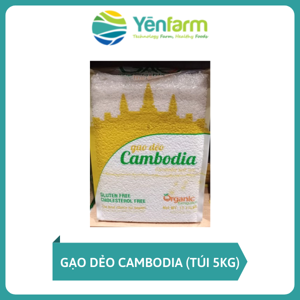 Gạo Dẻo Cambodia (HCK-HTHC-Túi 5kg)