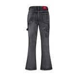  Double Knee Flare Jeans Black 