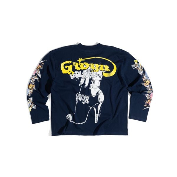  GWYN NIGHT CLUB LONG SLEEVED T-SHIRT/ NAVY BLUE 