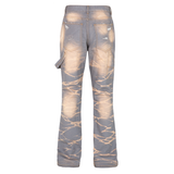  GWYN DOUBLE KNEE FLARE JEANS/ PALE GREY 