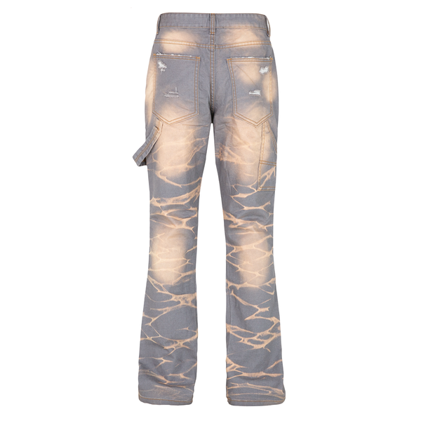  GWYN DOUBLE KNEE FLARE JEANS/ PALE GREY 