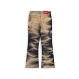  Double Knee Flare Jeans Light Brown 