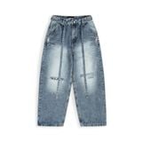  GWYN DIAMOND RHINESTONES BAGGY JEANS/ LIGHT BLUE 