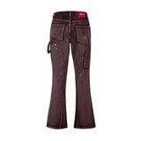  Double Knee Flare Jeans Deep Red 