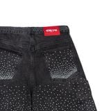  GWYN DIAMOND RHINESTONE LOOSE BAGGY JEANS SHORT 