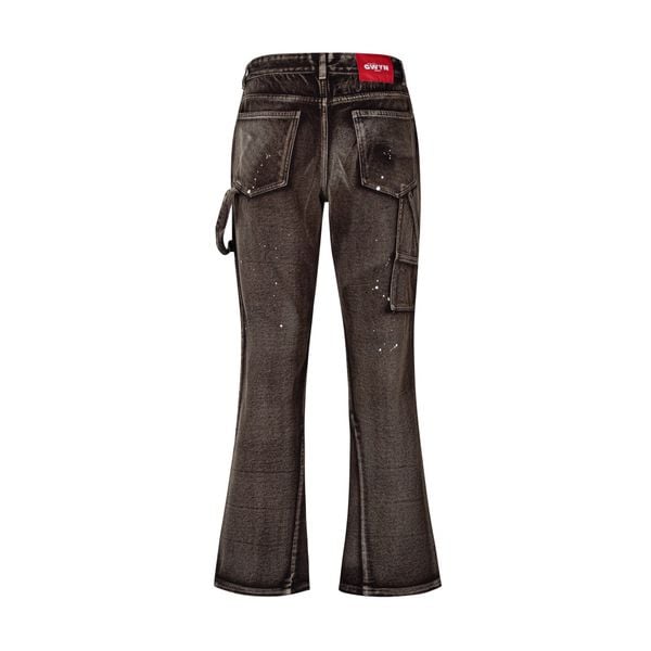  Double Knee Flare Jeans Dark Brown 