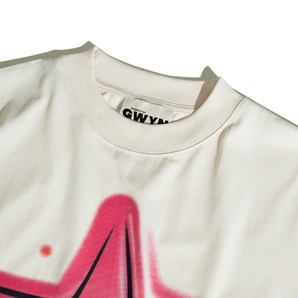  GWYN PINK STAR T-SHIRT/ CREAM WHITE 