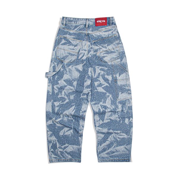  GWYN DIAMOND RHINESTONE BAGGY JEANS/ BLUE 